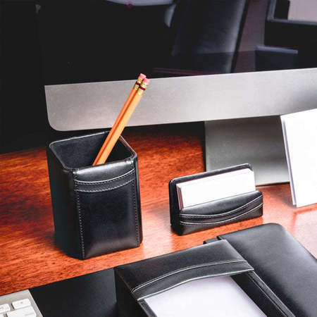Dacasso Black Leather Pencil Cup AG-1010